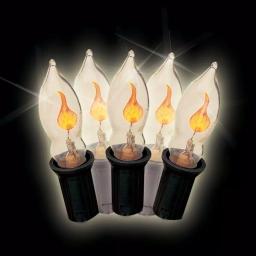 Unbranded Brite Star 7-Light Halloween C7 Flicker Flame Light Set, Yellow Incandescent Bulbs thumbnail 1