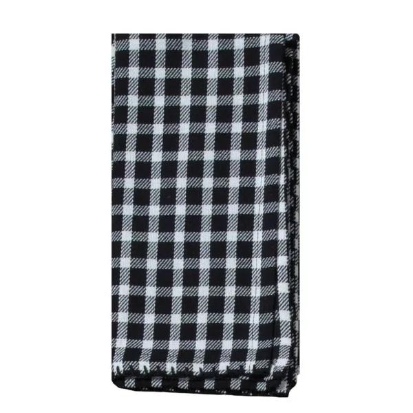 Kay Dee Black and White Gingham Cotton Napkins, 20 in. x 20 in. (4-Pack)