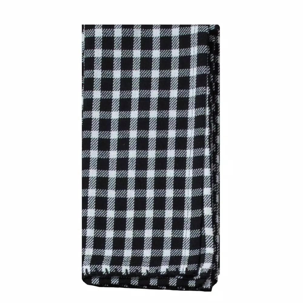 Kay Dee Black and White Gingham Cotton Napkins, 20 in. x 20 in. (4-Pack)