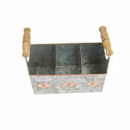 Mind Reader Silver Galvanized Steel Utensil Caddy - Kitchen Condiment & Flatware Organizer thumbnail 5