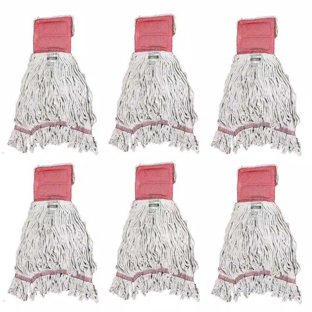 Ti-Dee American Ti-Dee 4-Ply Looped End Rayon Blend Mop Heads with 5 in. Band, 6-Pack