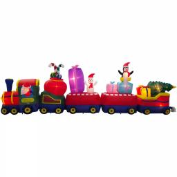 Fraser Hill Farm 6 ft. Santa on Christmas Express Inflatable Holiday Decoration thumbnail 5