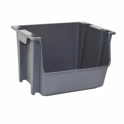 United Solutions 5 Gal. Gray Large Nesting and Stacking Plastic Bin, Case of 6 thumbnail 1