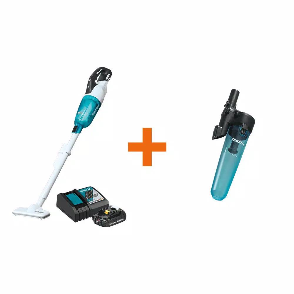 Makita 18V LXT Brushless Cordless Vacuum Kit with 2.0Ah Battery, Rapid Charger & Cyclonic Attachment