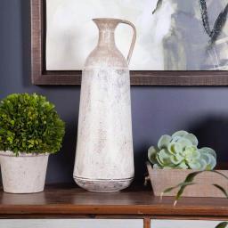 Winsome House 2-Piece White Metal Roma Pitcher Vase Set - Distressed Shabby Chic Urn Style thumbnail 10