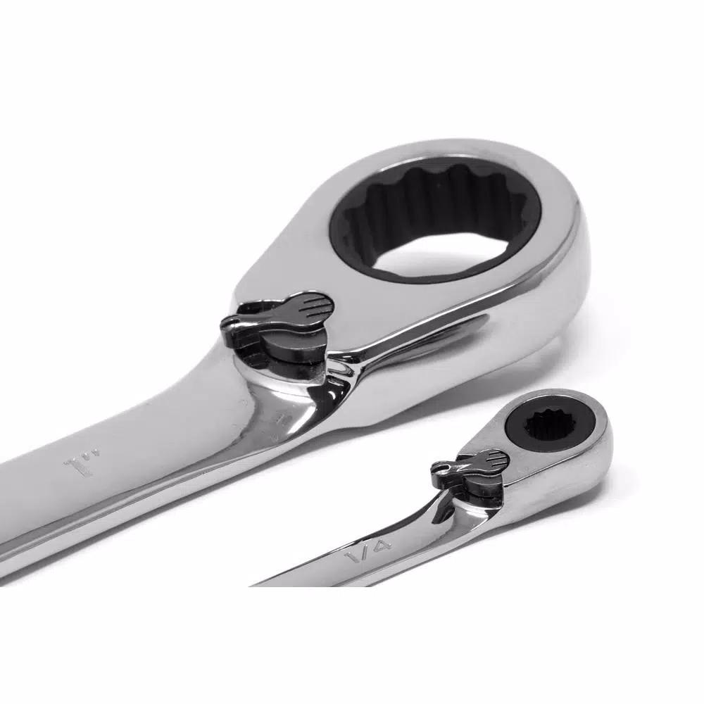 WEN 13-Piece SAE Reversible Ratcheting Combination Wrench Set with Storage Rack