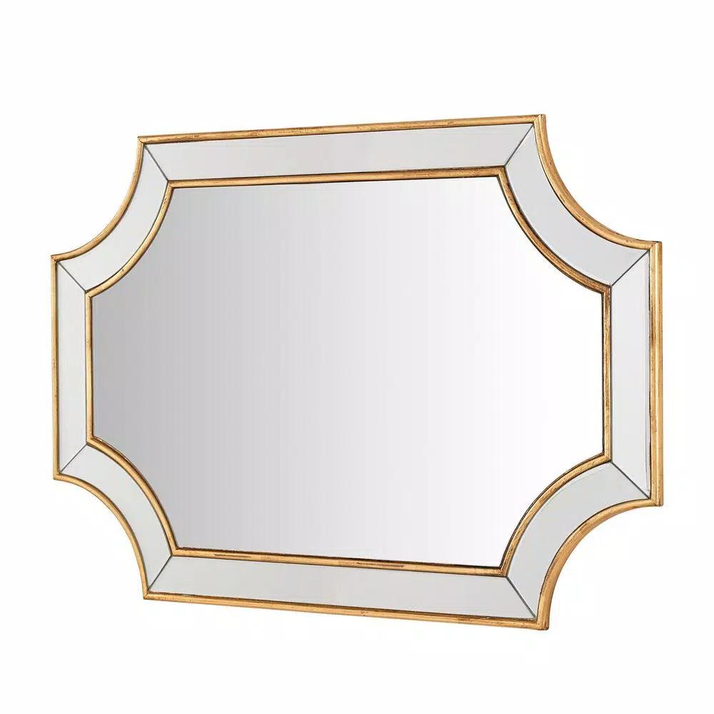 Home Decorators Collection Ornate Gold Beveled Glass Classic Accent Mirror, 35.43 in. x 23.62 in.