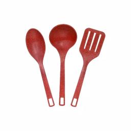 Unbranded EVO Sustainable Goods Red Wood-Plastic Composite Serving Utensil Set, 3-Pack thumbnail 1