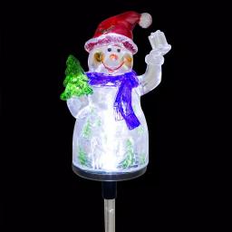 Alpine Corporation Solar Snowman Garden Stakes with Fiber Optic LED Lights, Set of 2 thumbnail 11
