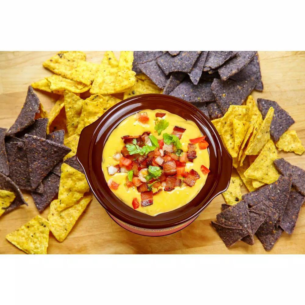 Taco Tuesday Mini Fiesta Dippers .65 Qt. Slow Cooker with Removable Ceramic Pot, Red