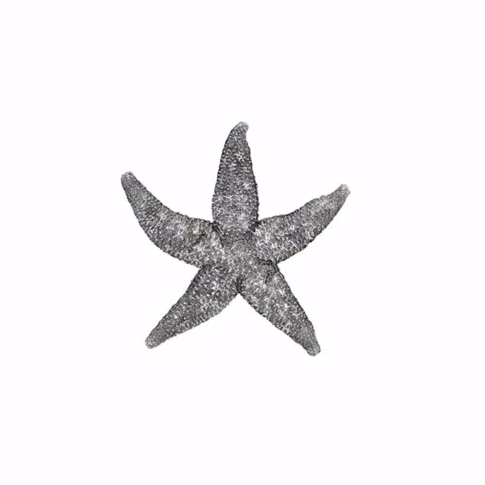IMAX Magali Silver Starfish Wall Decor Set of 3 - Distressed Gray Polystone Sculptures
