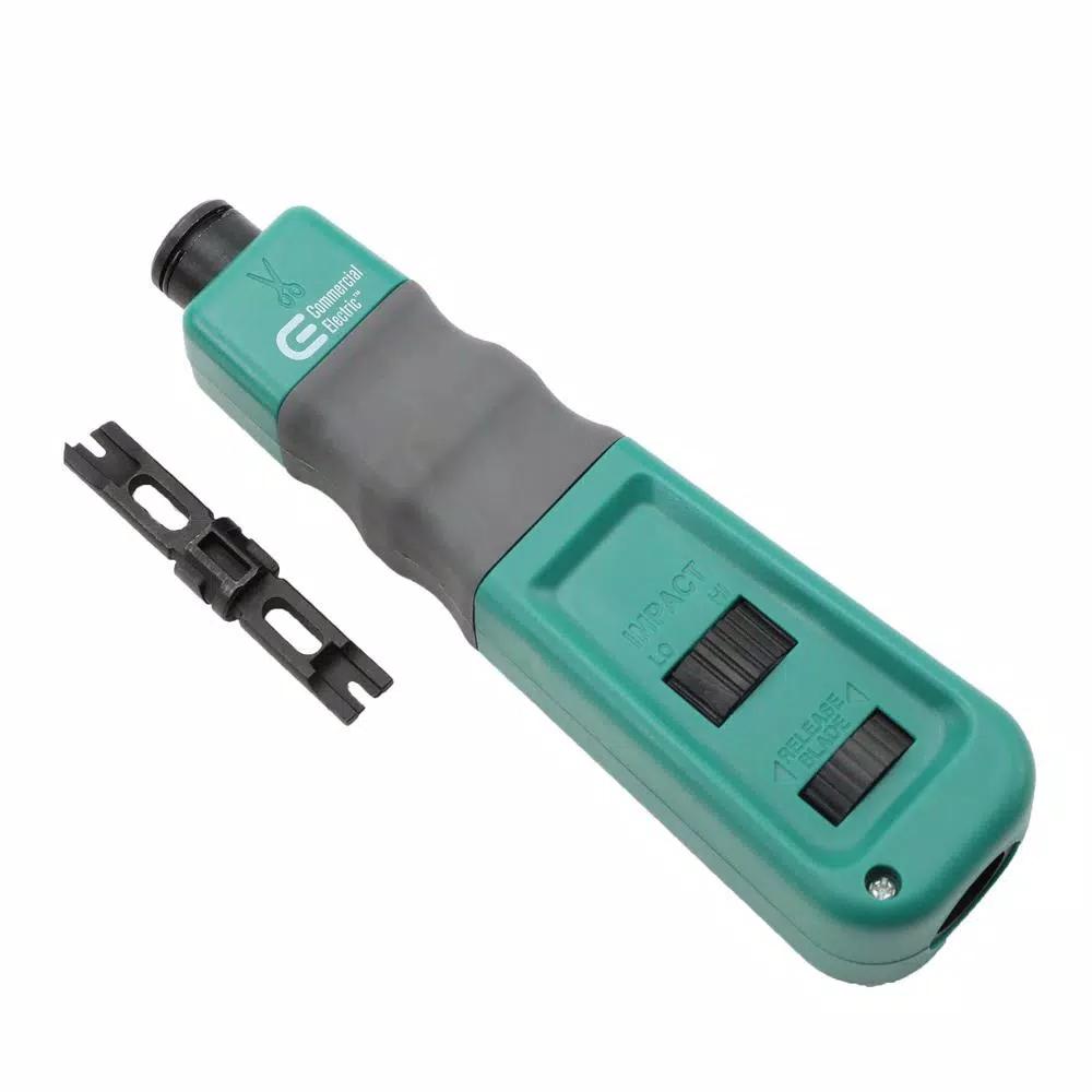 Commercial Electric Ratchet Modular Plug Crimper and Impact Punch Down Tool Set