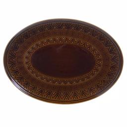 Certified International Aztec Brown Stoneware Oval Platter, 15.75 in. thumbnail 1