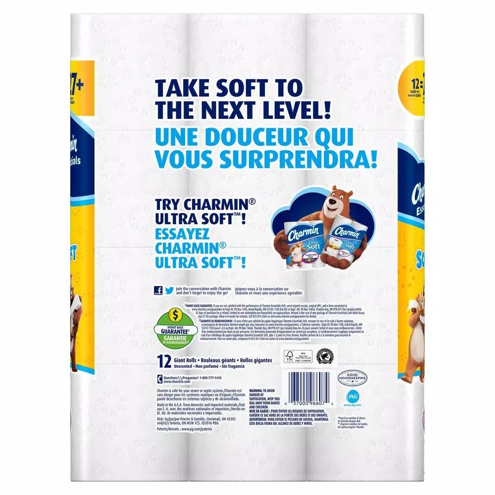 Charmin Essentials Soft 2-Ply Toilet Paper, 48 Giant Rolls