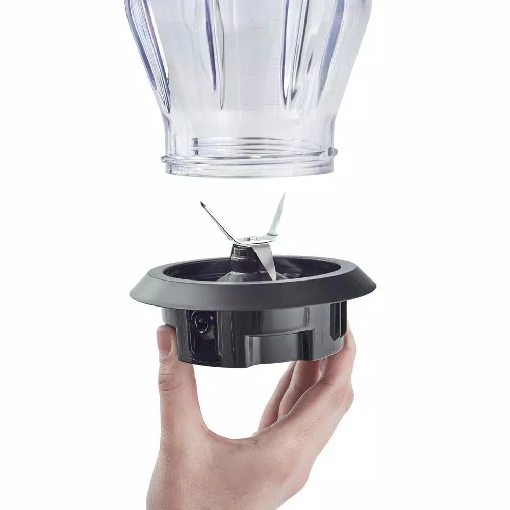 Braun PureMix 1000W Countertop Blender with 56 oz. Thermal Resistant Glass Jug, 3-Speed, Black & Stainless Steel
