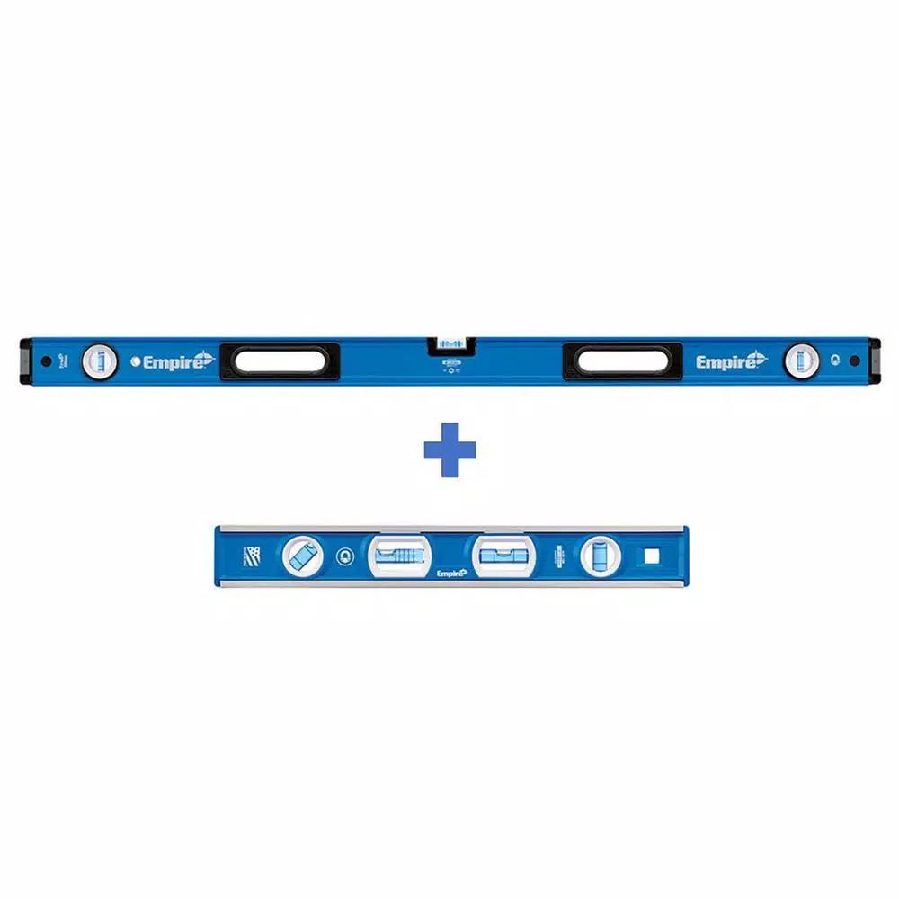 Empire 2-Piece Magnetic Box Level Set, 48 in. and 12 in. Aluminum Levels