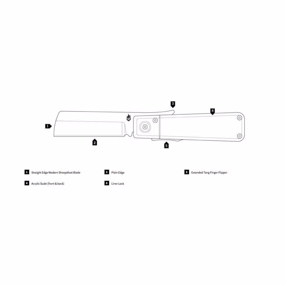 Gerber Jukebox 2.7 in. EDC Pocket Knife with Acrylic Handle and Liner Lock