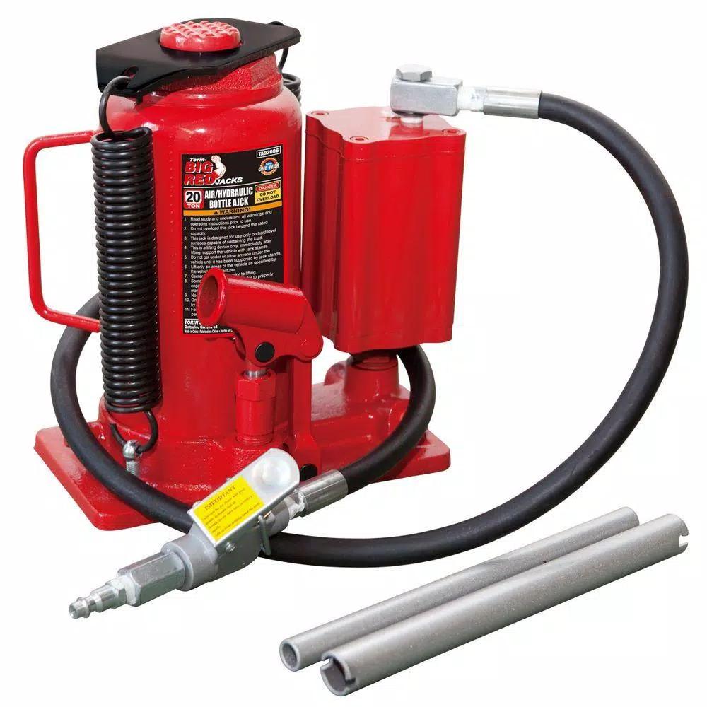 Big Red 20-Ton Air/Hydraulic Bottle Jack, Heavy-Duty Steel