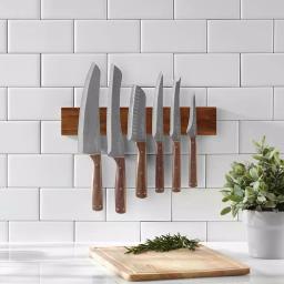 Chicago Cutlery Rustica 7-Piece German Stainless Steel Knife Set with Natural Acacia Wood Magnetic Block thumbnail 4