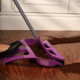 WISP 3-Piece Broom and Dustpan Set with Telescoping Handle and Bristle Seal Technology - Purple thumbnail 6