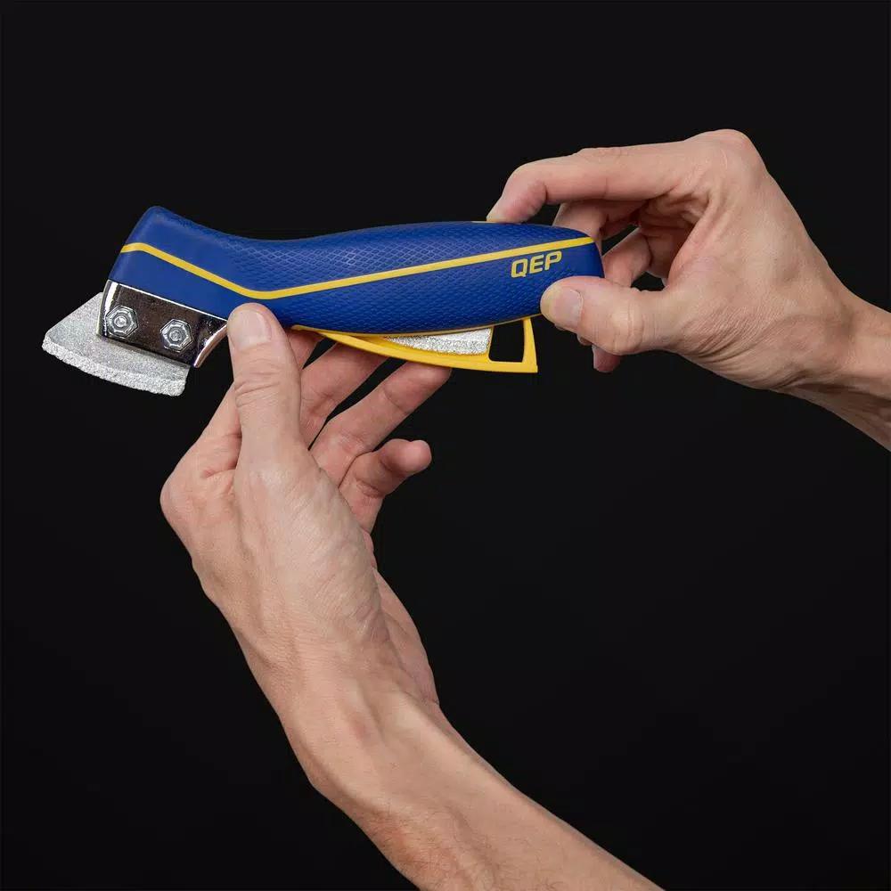 QEP Professional Handheld Grout Saw with 2 Carbide Blades and Blade Storage