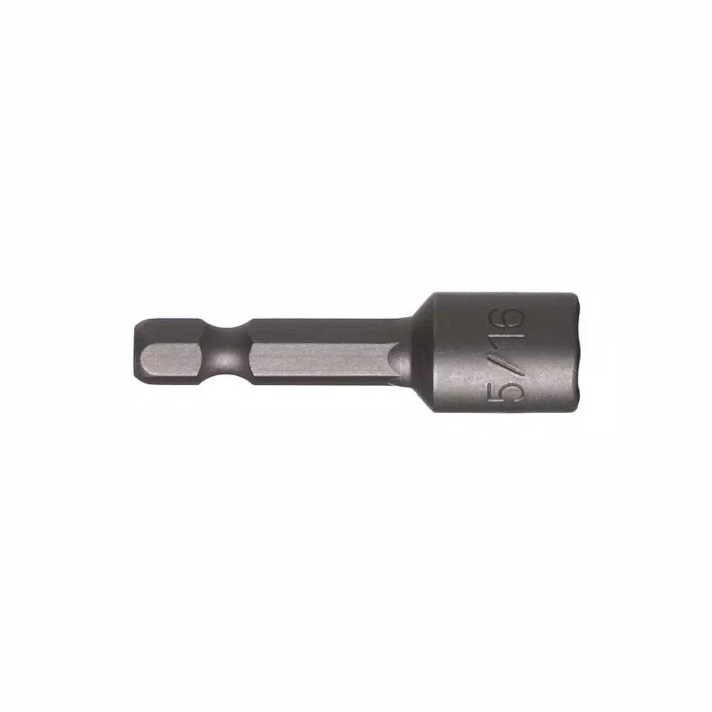 BIG TIMBER 5/16 in. x 1-3/4 in. Magnetic Nut Setter, Hex Drive Steel Bits (50-Pack)