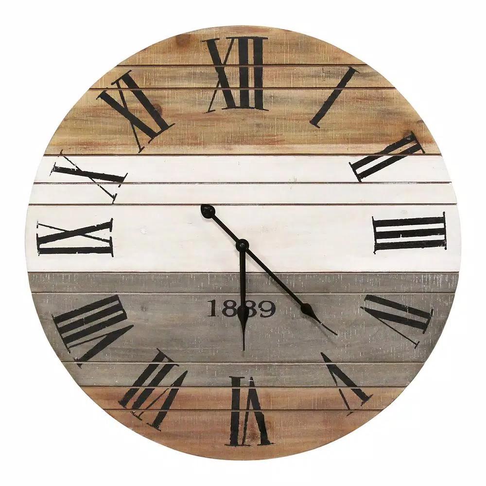 Stratton Home Decor 21" Winston Rustic Wall Clock with Wood Grain Face