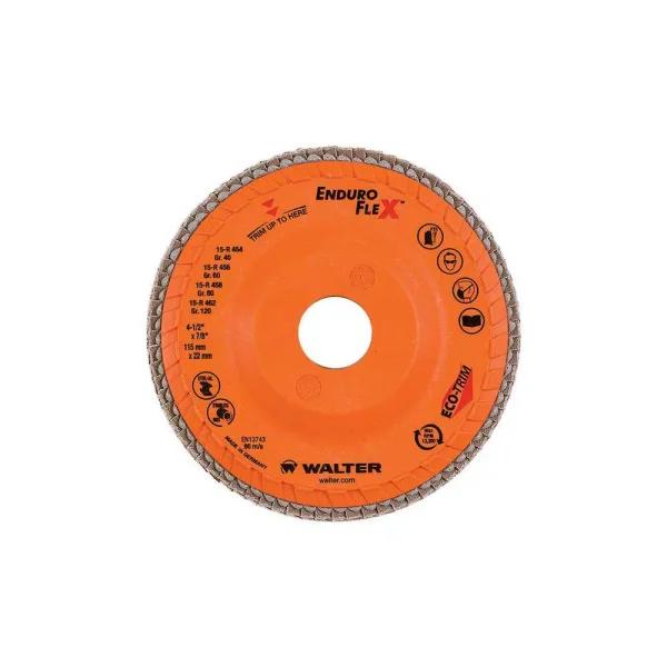WALTER SURFACE TECHNOLOGIES ENDURO-FLEX 4.5 in. x 7/8 in. 80 Grit Zirconium Flap Disc (10-Pack)