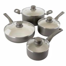 Oster Newcrest 8-Piece Aluminum Nonstick Cookware Set, Gray thumbnail 1