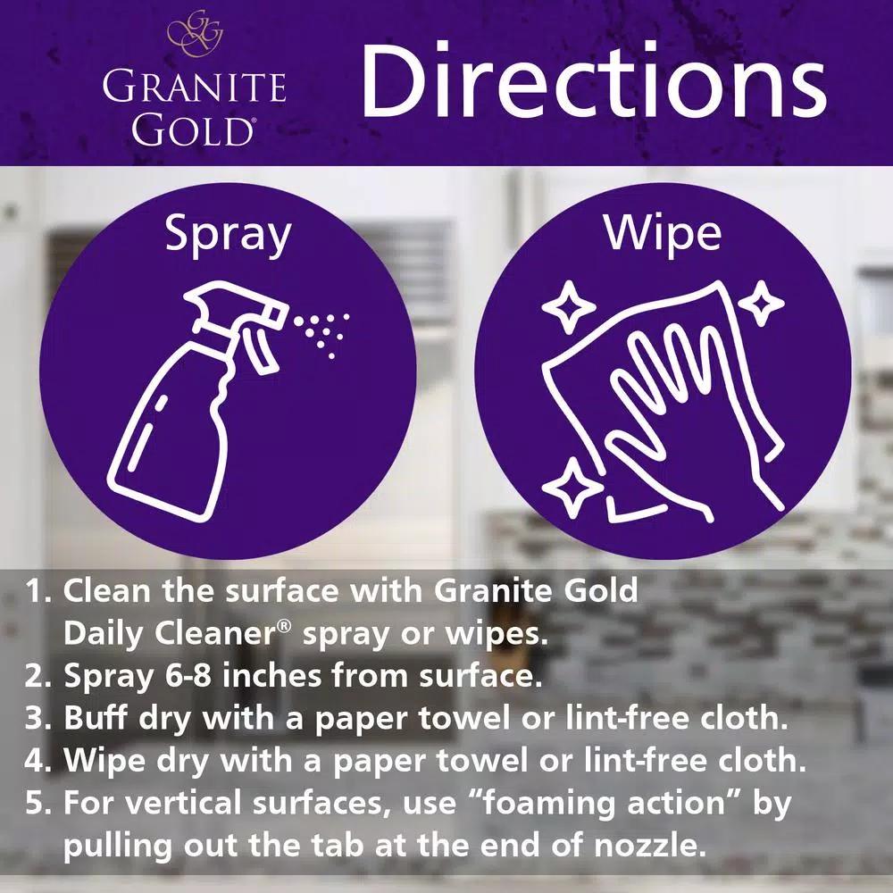 Granite Gold Polish 2-Pack, 24 oz. Spray Bottles for Natural Stone Surfaces