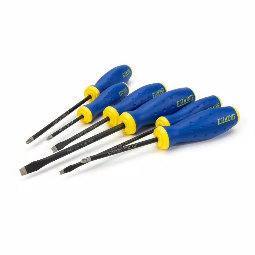 Estwing 6-Piece Magnetic Diamond Tip Phillips and Slotted Screwdriver Set