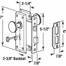 Prime-Line Classic Bronze Steel Interior Door Lock Set - Antique Style Passage Knob thumbnail 2