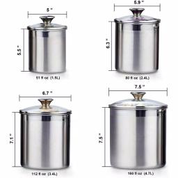 Cooks Standard 4-Piece 18/10 Stainless Steel Canister Set with Tempered Glass Lids thumbnail 2