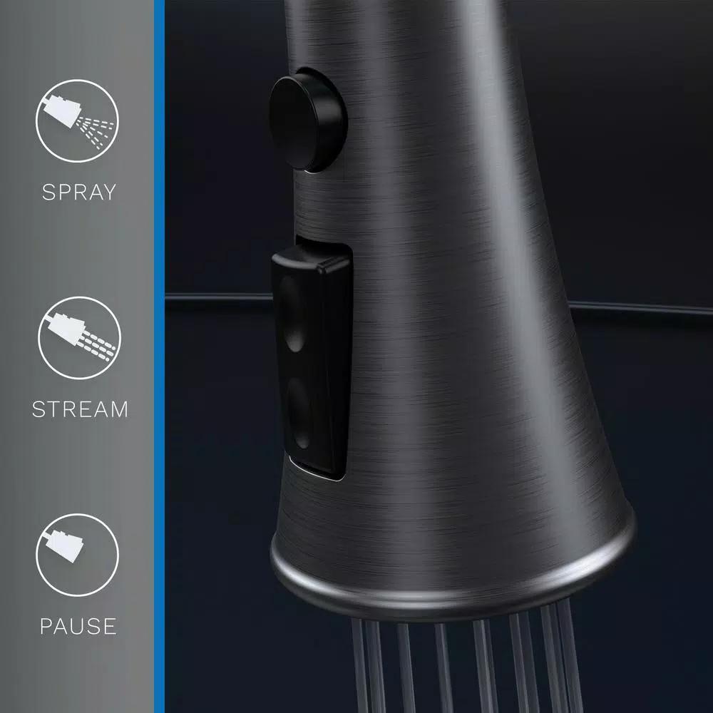 FLOW Series Classic Single-Handle Pull Down Kitchen Faucet, Brushed Nickel