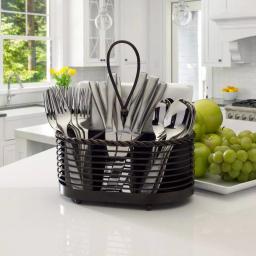 Gourmet Basics by Mikasa Mikasa Gourmet Basics 10 in. Wrought Iron Rope Napkin and Flatware Caddy thumbnail 4