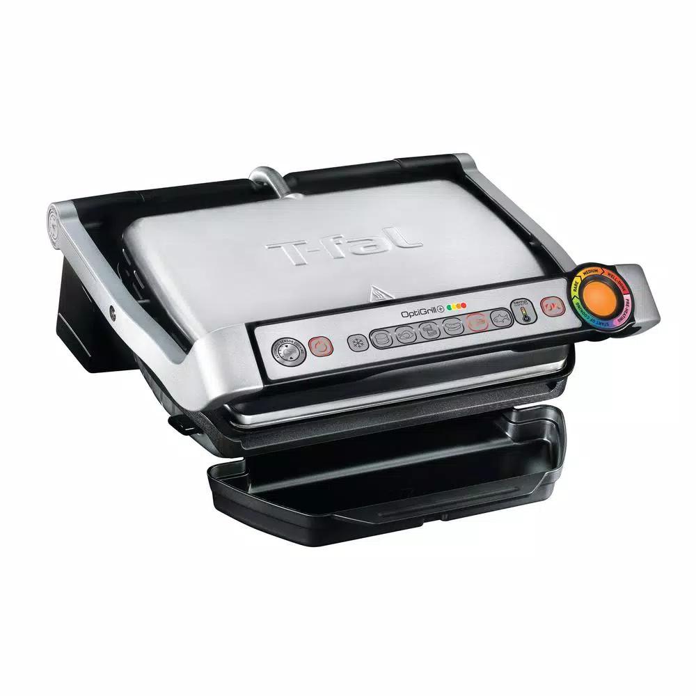 T-fal Optigrill 93 sq. in. Black Stainless Steel Non-Stick Indoor Countertop Grill