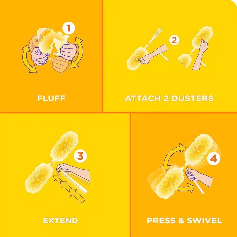 Swiffer Super Extender Duster Kit with Heavy-Duty Refills - 6 ft. Reach