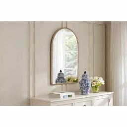 Home Decorators Collection Medium Arched Gold Antiqued Classic Accent Mirror thumbnail 3