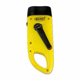 Mayday Hand Crank Flashlight with Solar Panel and Clip, Yellow thumbnail 2