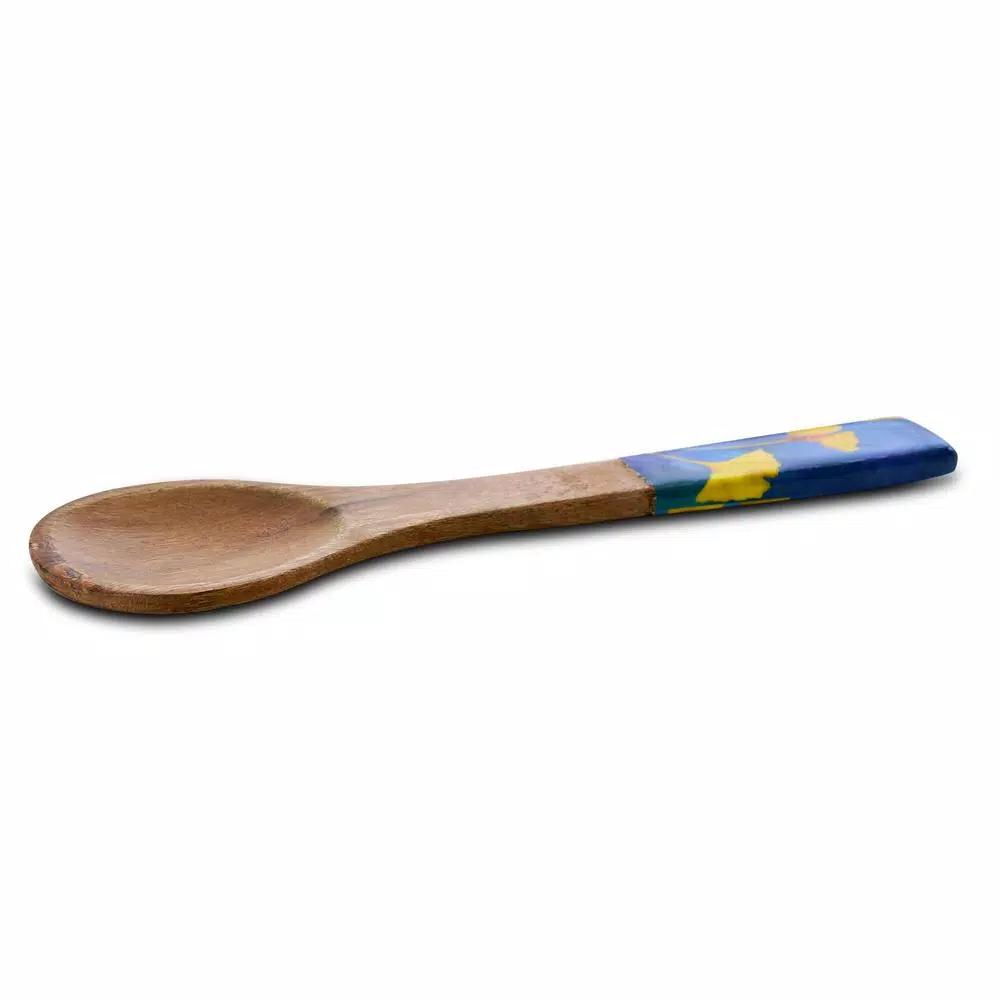 Gibson Elite Philomena 2-Piece Mango Wood Salad Serving Set with Enamel Watercolor Handles
