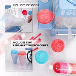 Nostalgia Vintage 160 oz. Snow Cone Maker in Blue with Reusable Cones and Ice Scoop thumbnail 4