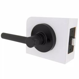 Defiant Highland Matte Black Passage Door Lever with Round Rose thumbnail 5