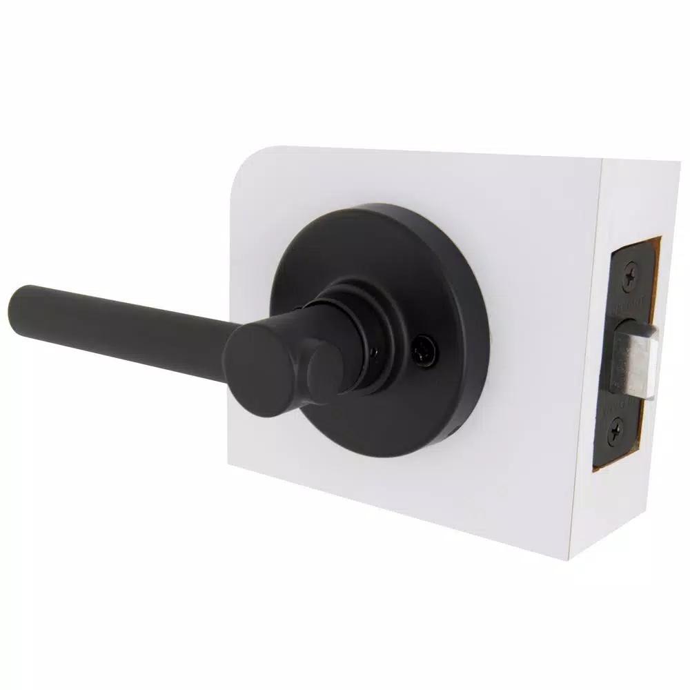 Defiant Highland Matte Black Passage Door Lever with Round Rose
