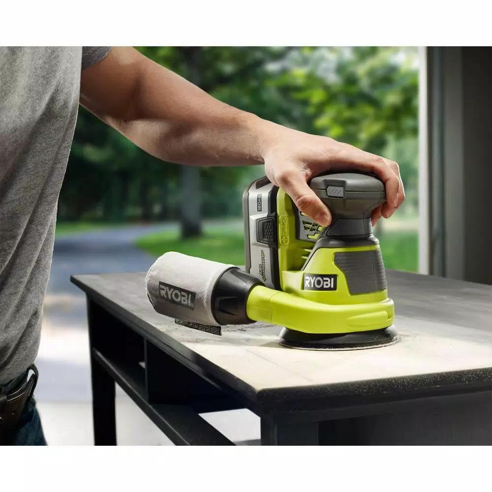 RYOBI 18V ONE+ Cordless Fixed Base Trim Router and 5 in. Random Orbit Sander Combo Kit (Tools Only)