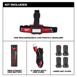 Milwaukee 600 Lumen USB Rechargeable Low-Profile Headlamp with BOLT Type 1 Class C Vented Hard Hat Bundle thumbnail 2