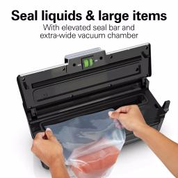 Hamilton Beach NutriFresh Vacuum Sealer with Liquid Sealing, Date Coder, and Starter Kit - Black/Silver thumbnail 8