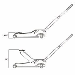Husky 3-Ton Low Profile Floor Jack with Quick Lift and Dual Pump Design thumbnail 2