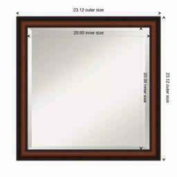 Amanti Art Cyprus 23 in. W x 23.12 in. H Square Beveled Edge Wood Bathroom Vanity Mirror, Dark Brown Walnut thumbnail 5
