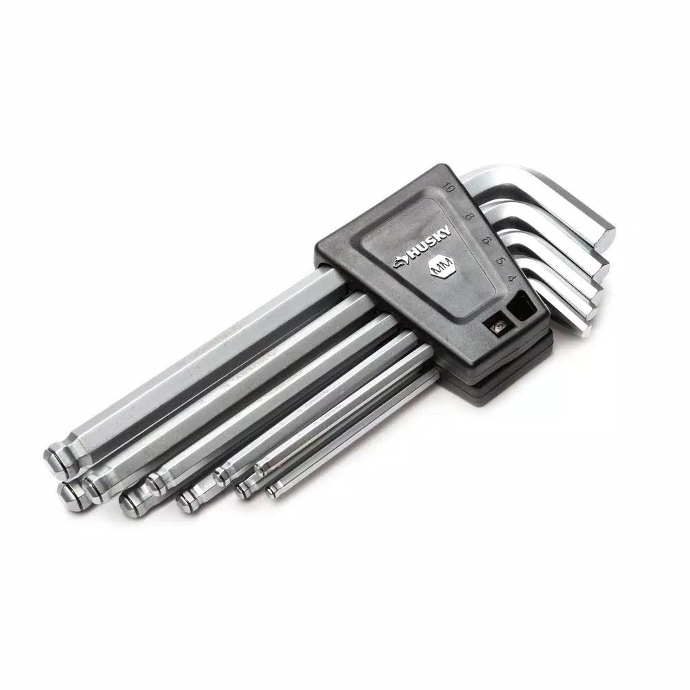 Husky 10-Piece Compression Ring Hex Key Set, Metric and SAE