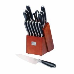 Chicago Cutlery Belden 15-Piece Knife Set with Cherry Wood Block thumbnail 1
